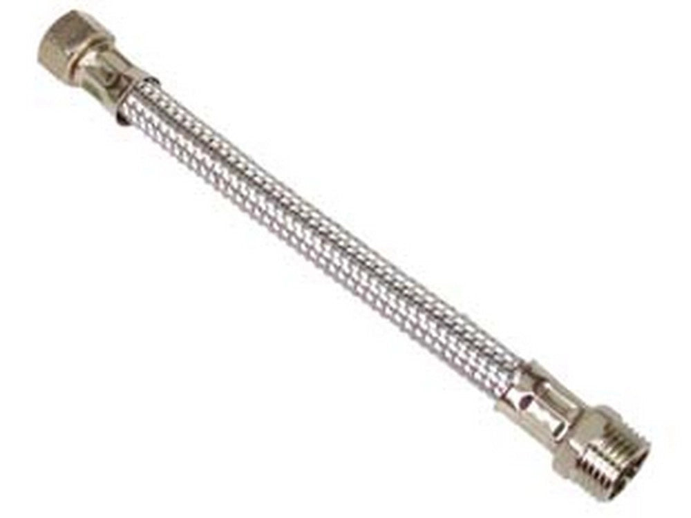 10pz flessibile inox m1/2 - f3/8 - m 1/2" f 3/8" cm.30 cod:ferx.fer182492