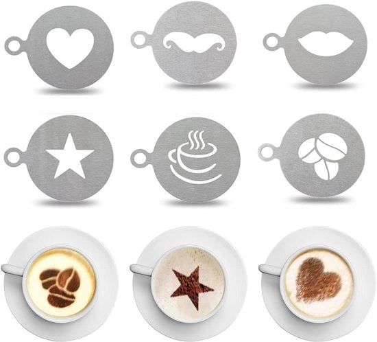 Decorazioni per Latte Art - Stencil per Caffè - Decorazione per Torta e Caffè