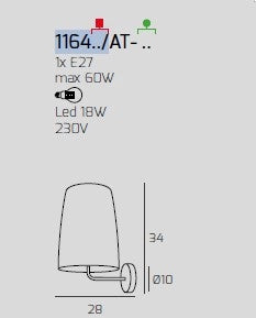 APPLIQUE CROMO 1 LUCE AMBRA 1164CR-AT-AM