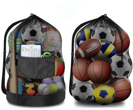 Due pezzi di sacchetto da calcio extra grandi - sacchetto con cordoncino e spalla regolabile - sacchetto impermeabile per la conservazione - per pallacanestro, calcio, pallamano, pallavolo
