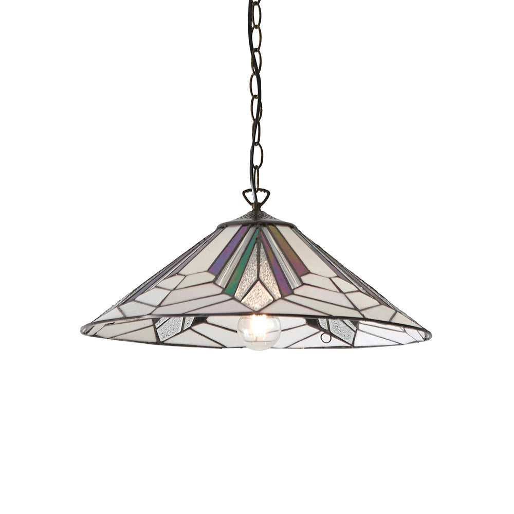 Lampada a sospensione Tiffany Astoria vetro Ø48 E27