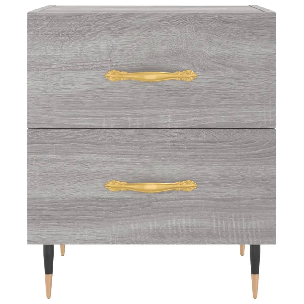 Set di 2 Comodini | Armadio da Notte | Mobiletto da notte Grigio Sonoma 40x35x47,5 cm in Legno Multistrato