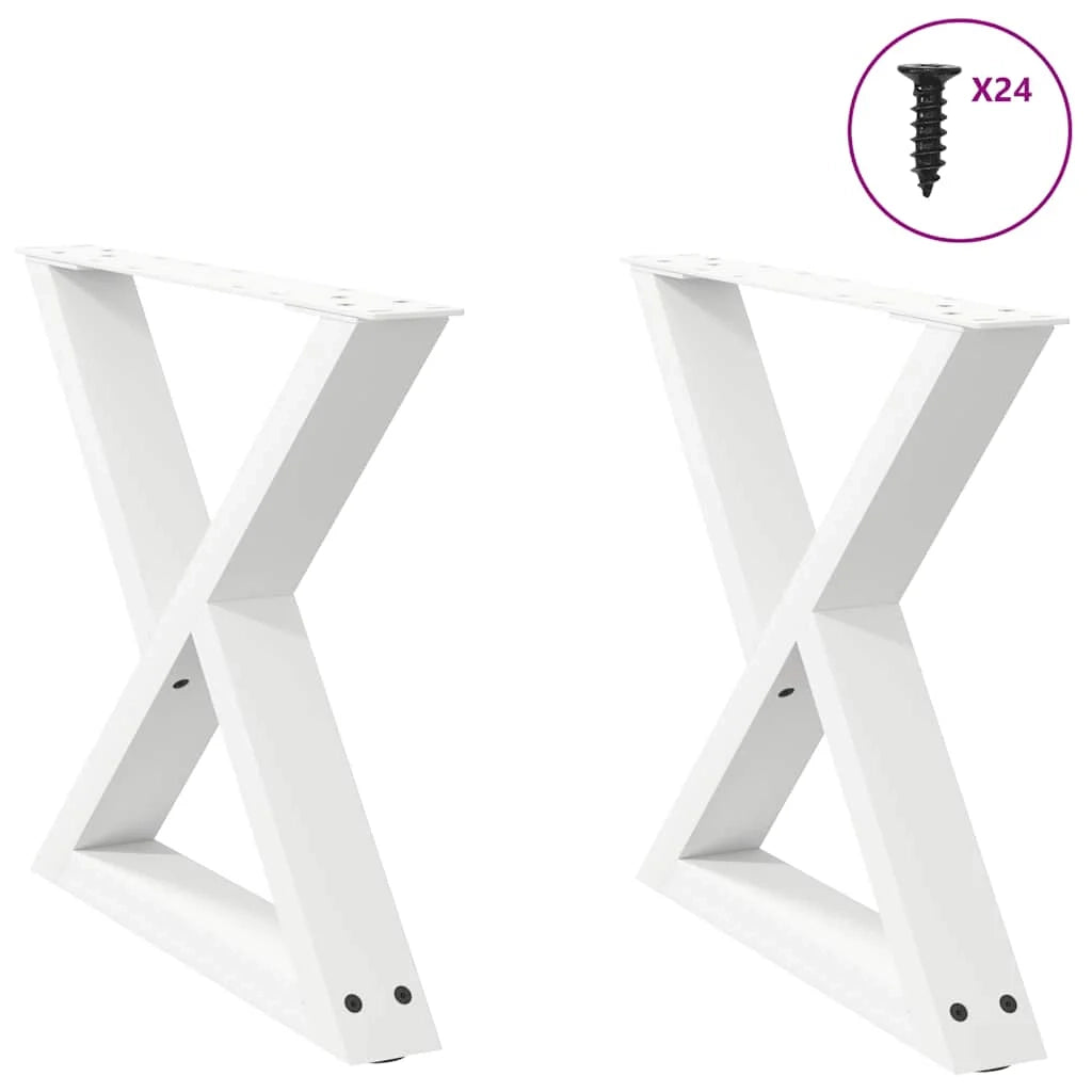 Set di 2 gambe regolabili per tavolino da caffè design moderno 60 x 42-43,3 cm acciaio bianco 02_0056995