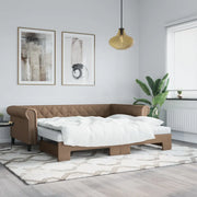 Divano Letto Estraibile Cappuccino 90x200 cm in Similpelle 3197726