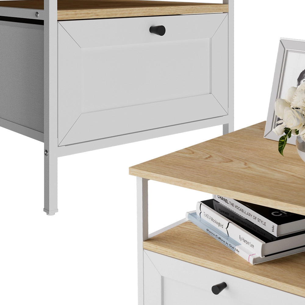 Vicco Comodino Bianco 45 x 47 cm Set di 2