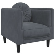 Poltrona | Sedia Relax con Cuscino Grigio Scuro in Velluto