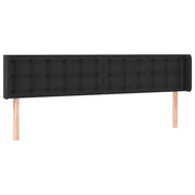 Testiera | Testata ad Orecchio Nera 163x16x78/88 cm in Similpelle