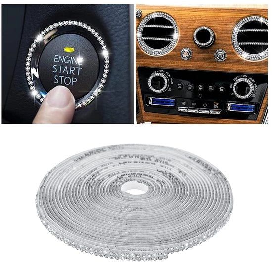 Decorazioni per auto a strass 500 cm - Auto decorazione - Decorazione bling - Materiale di alta qualità - Decorazione a strass - Decorazioni per auto a strass con diamantband - Decorazioni per auto a strass con applicazione autoadesiva