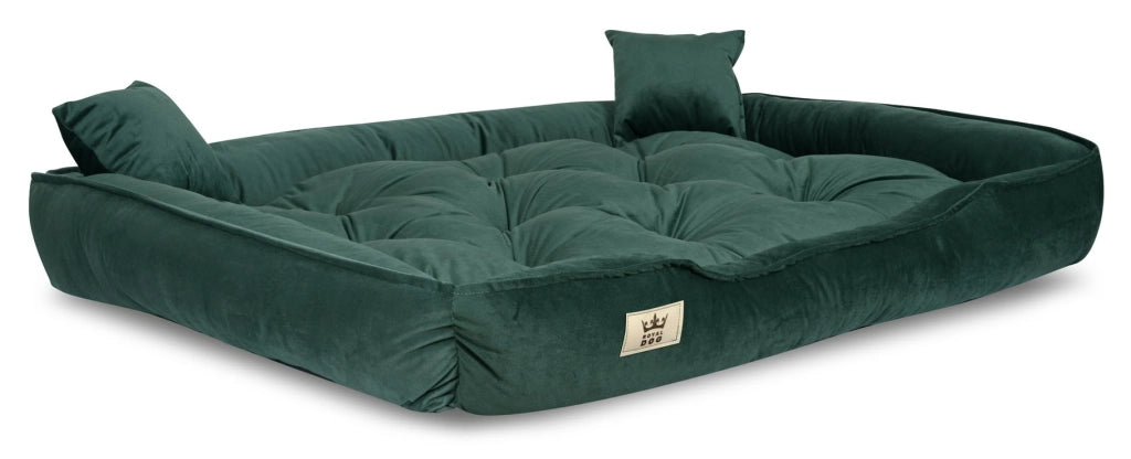 AIO FACTORY 115x95 cm Letto per cani in velluto verde scuro impermeabile