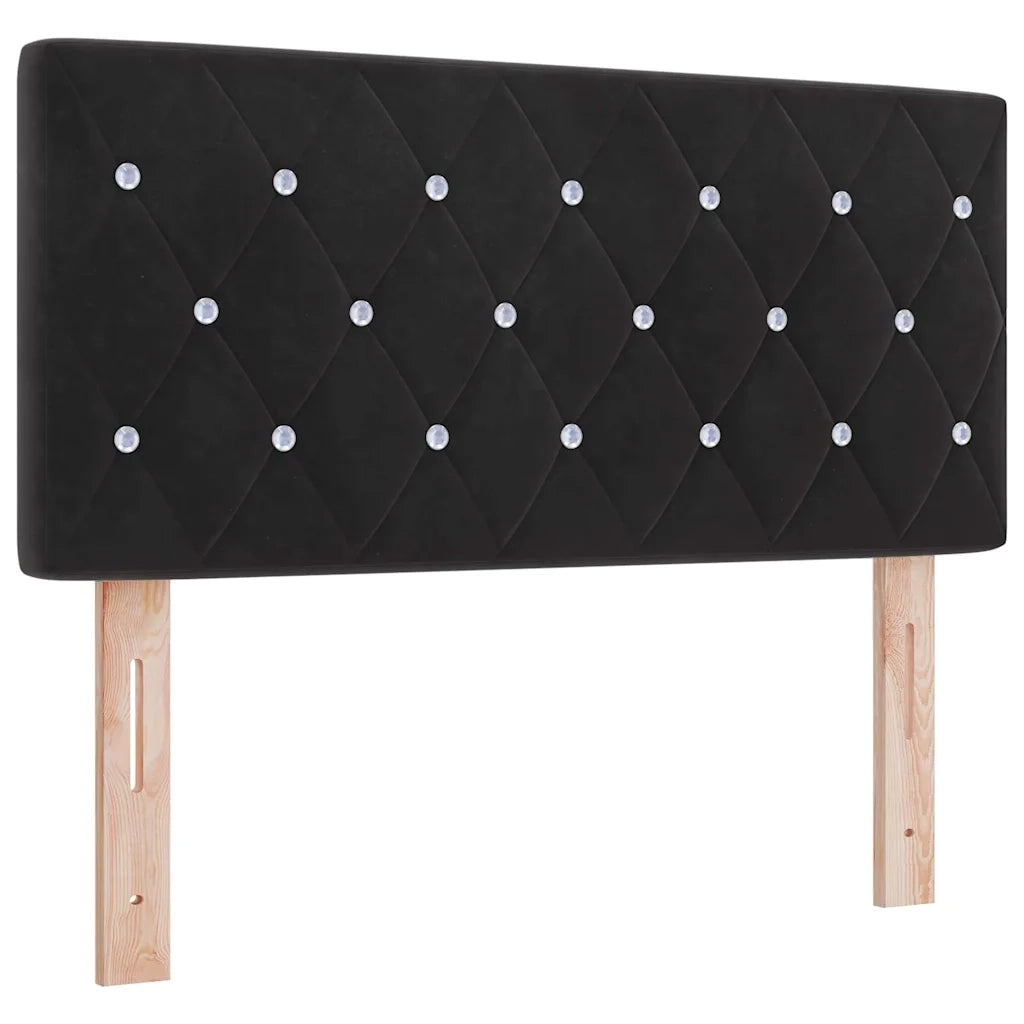 Letto a molle con testiera Nero 200 x 90 cm Velluto 3341398
