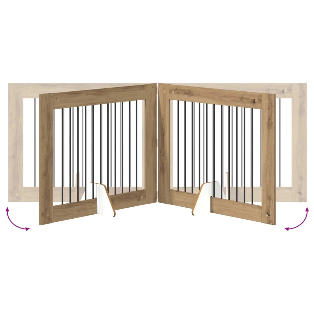 Cancello per cani pieghevole con supporti 4 pz 401 cm 892066