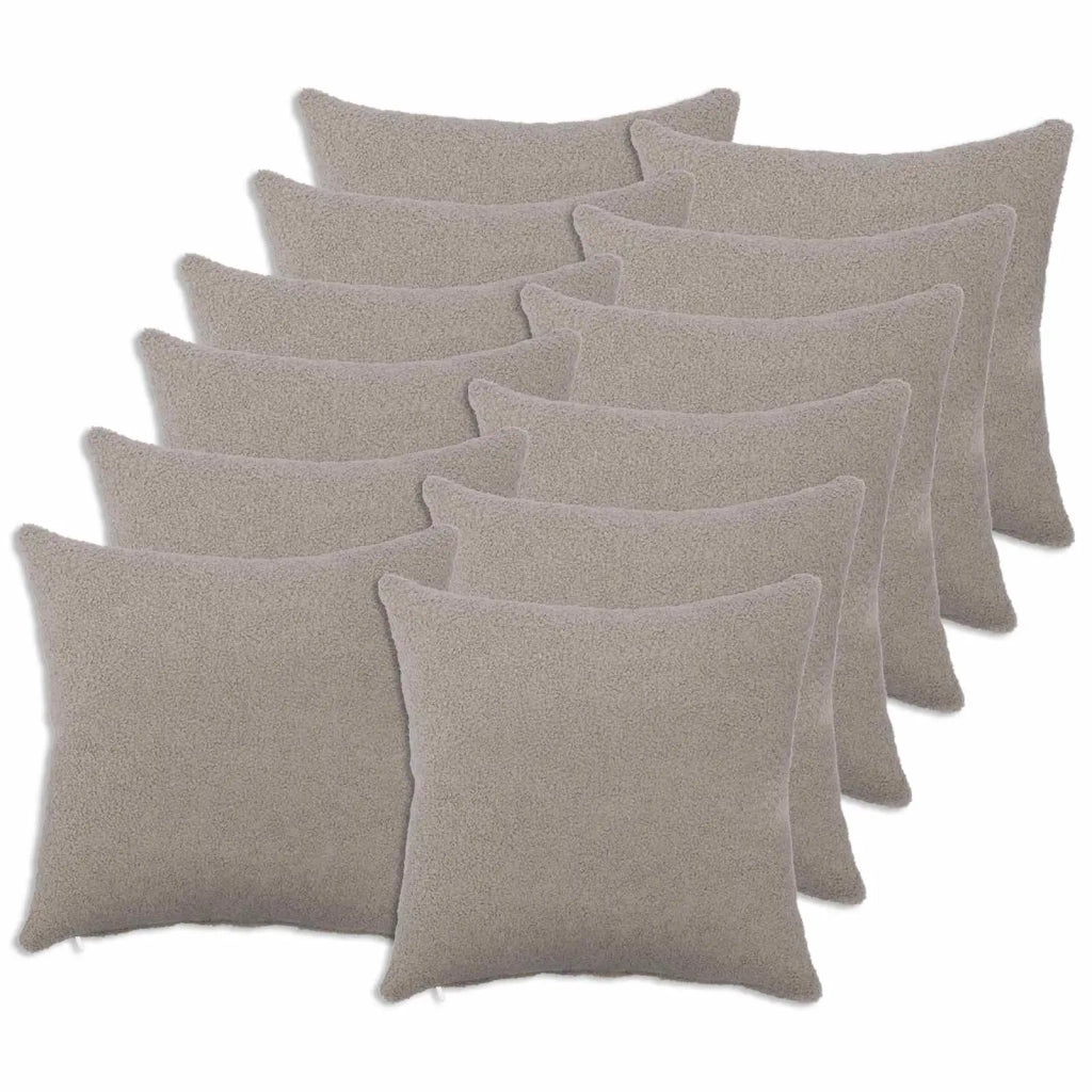 Federa 12 pcs HEERLEN Grigio Chiaro 40 x 40 cm Bouclé 908481