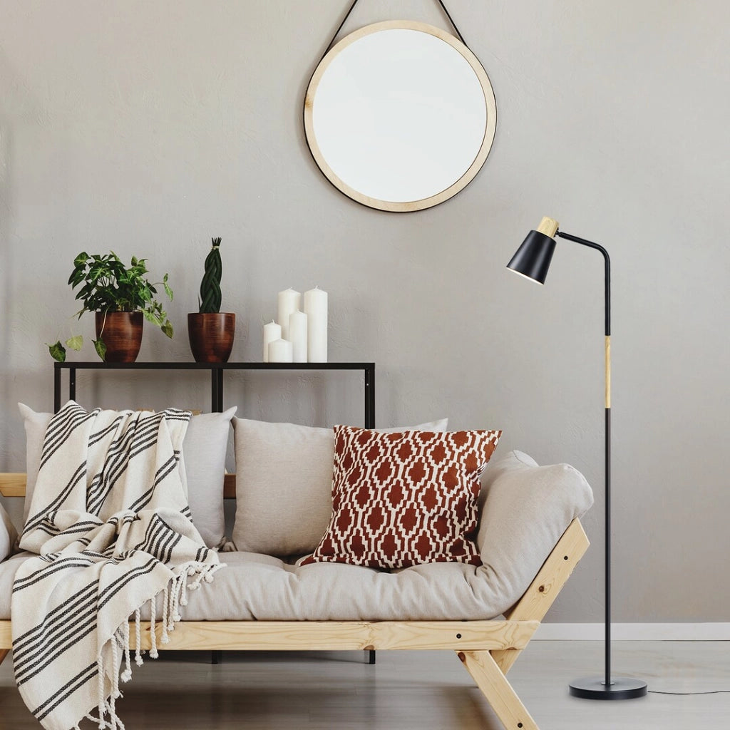Lampada da terra industriale nera E27 40W Azim Rabalux