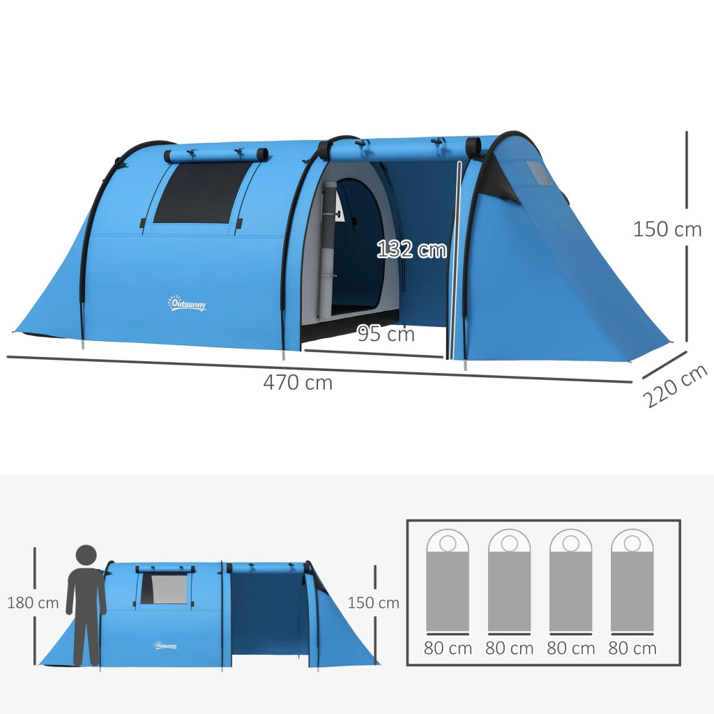 Tenda da campeggio 3-4 persone impermeabile ¨C Minimal ¨C blu cielo