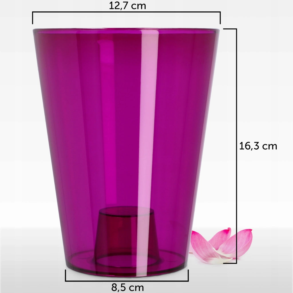 Vaso per orchidee KADAX in plastica, 12 cm, viola