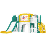 Casetta da gioco 7 in 1 con scivolo ¨C Minimal ¨C Giallo e verde
