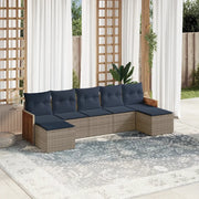 Set Divani da Giardino 7 pz con Cuscini Grigio in Polyrattan 3227916