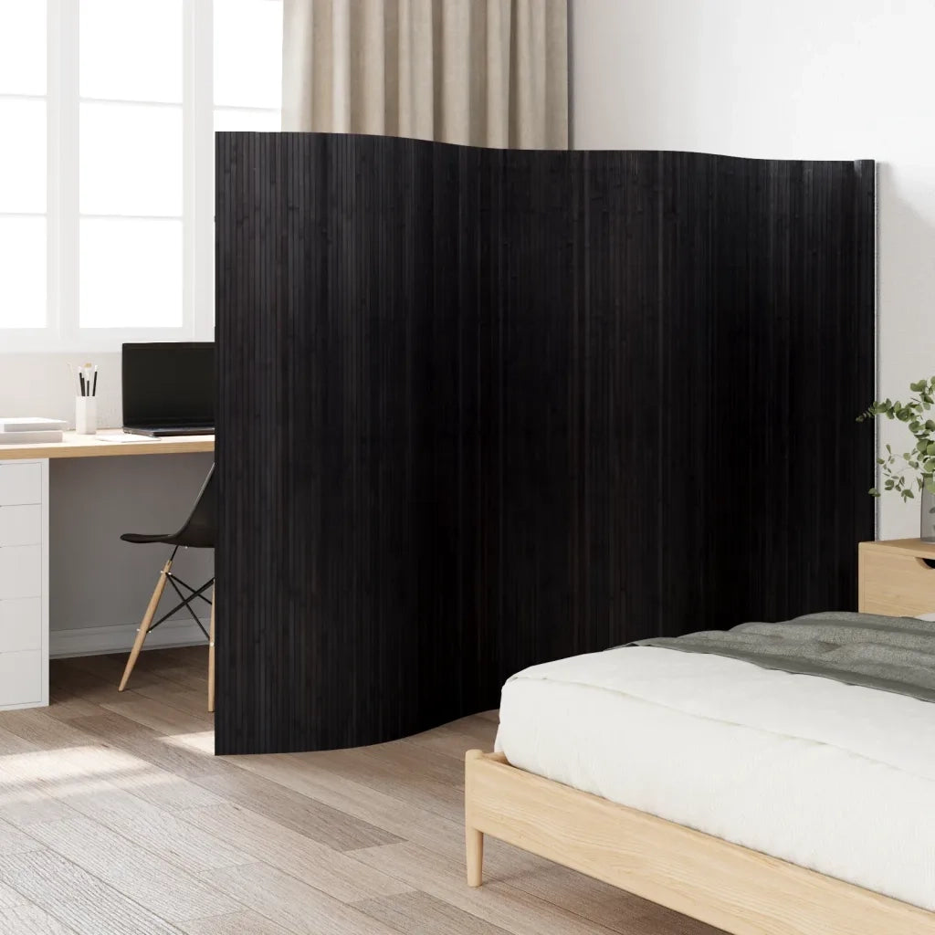 Divisorio Ambienti | Divider per stanze | Paravento Nero Larghezza 400 cm Altezza 165 cm in Bamb¨´