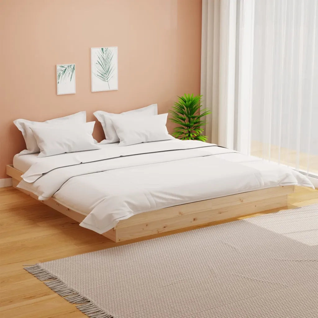 Letto matrimoniale | Letto per adulti | Giroletto in Legno Massello 180x200 cm Super King