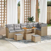 Set Divano da Giardino 8 pcs Beige polyrattan