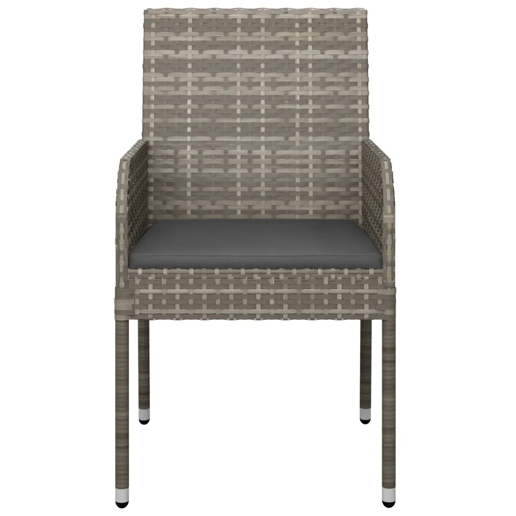 Sedie da Giardino con Cuscini 2 pz in Polyrattan Grigie 319886