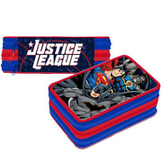 Trade Shop - Astuccio 3 Zip Cerniere Portapastelli Matite Scuola Elementare Justice League -