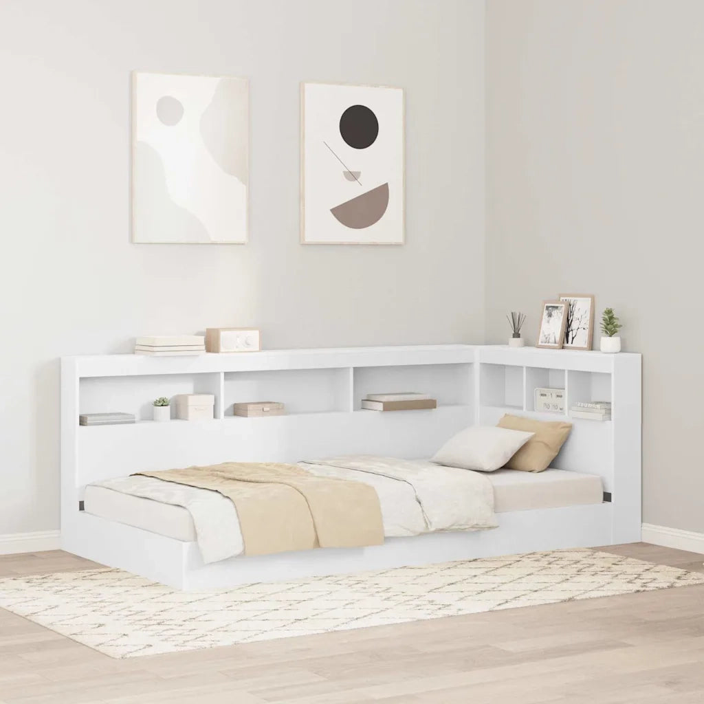 Testata contenitore con testiera Bianco 80 cm Legno multistrato 3335445
