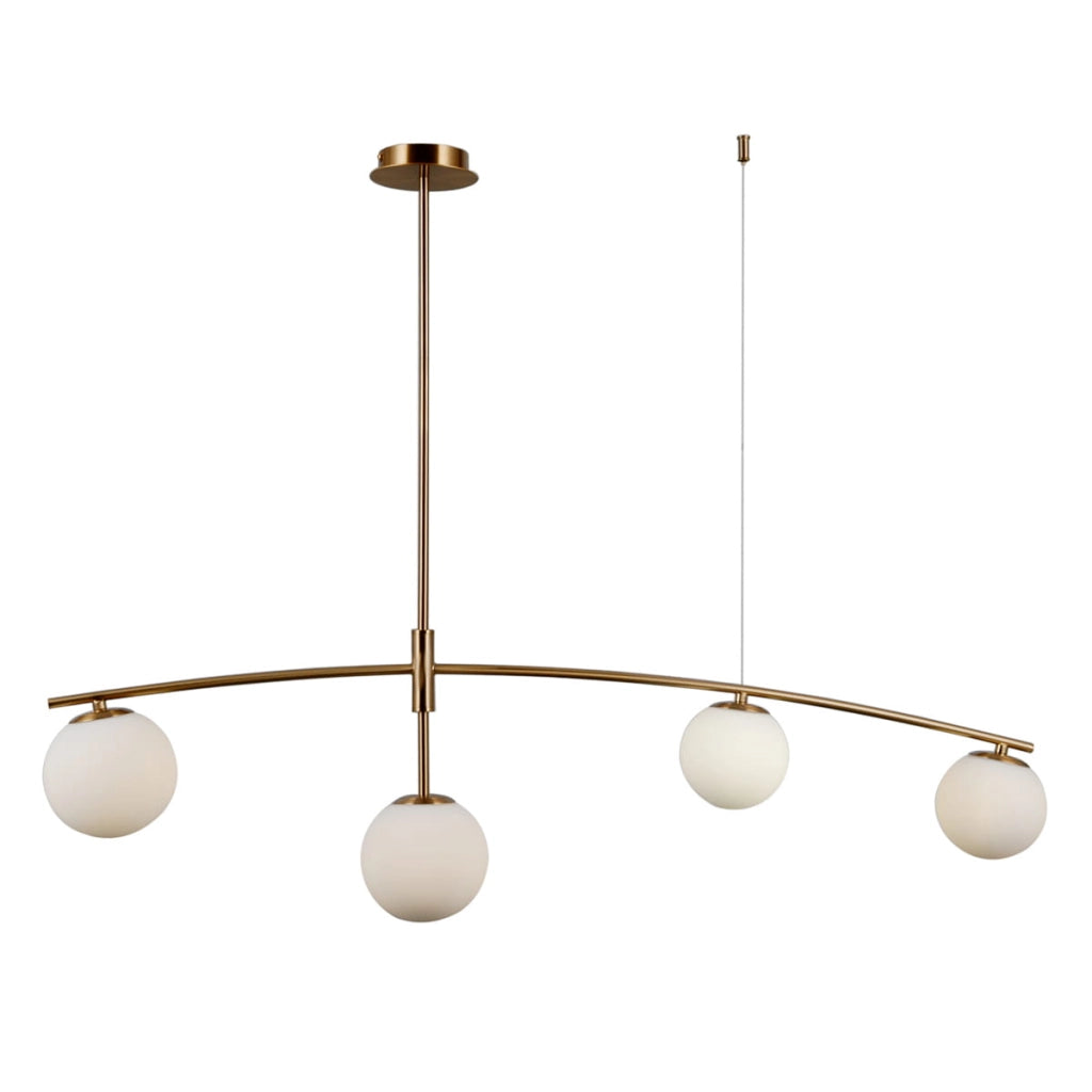 Lampadario Italux Senai ottone miele bianco 4 luci G9
