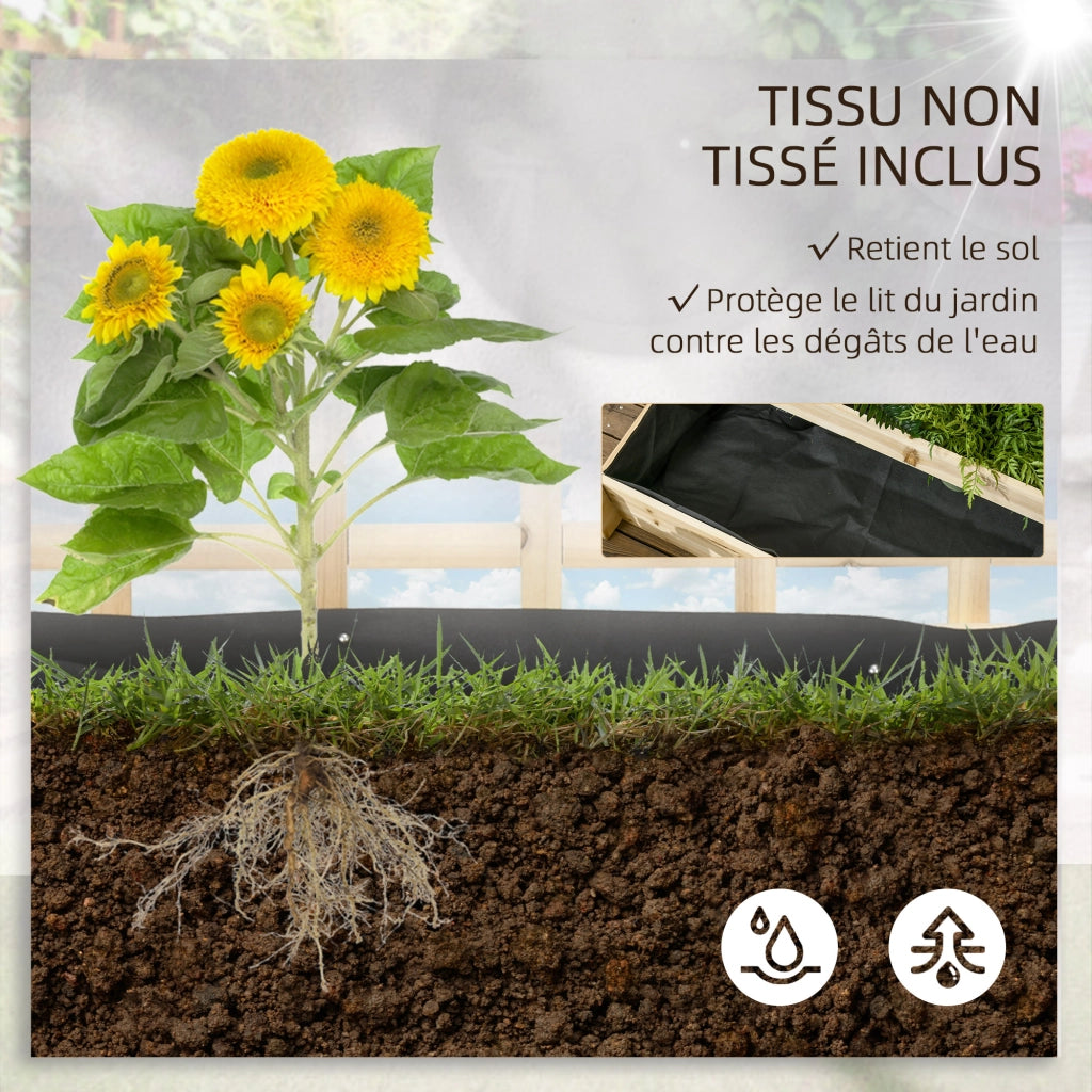 Fioriera rialzata a 3 livelli con traliccio ¨C Xylo ¨C Legno naturale per piante rampicanti