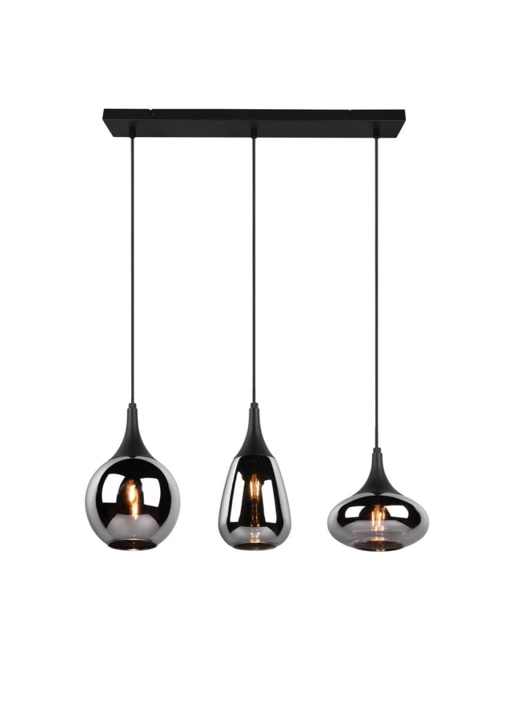 Lampadario Trio Lumina nero 3 luci E14 Ø69cm dimmerabile