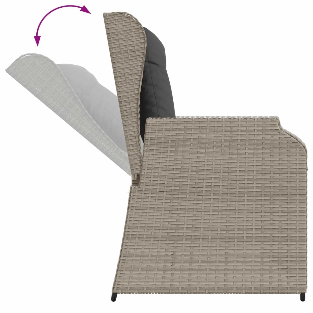Panchina da giardino Grigio chiaro polyrattan 3394454