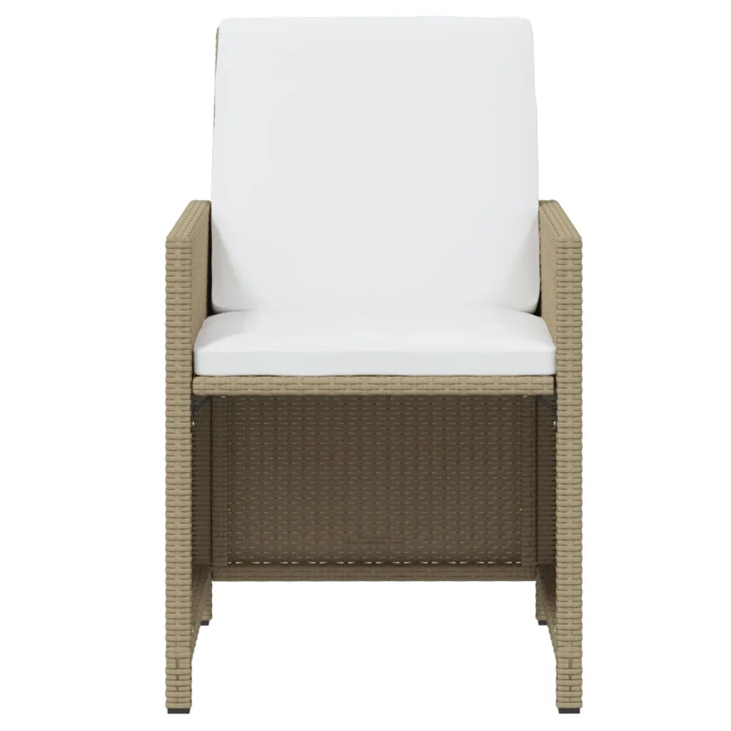 Set da Pranzo per Giardino 17pz con Cuscini in Polyrattan Beige 3095636