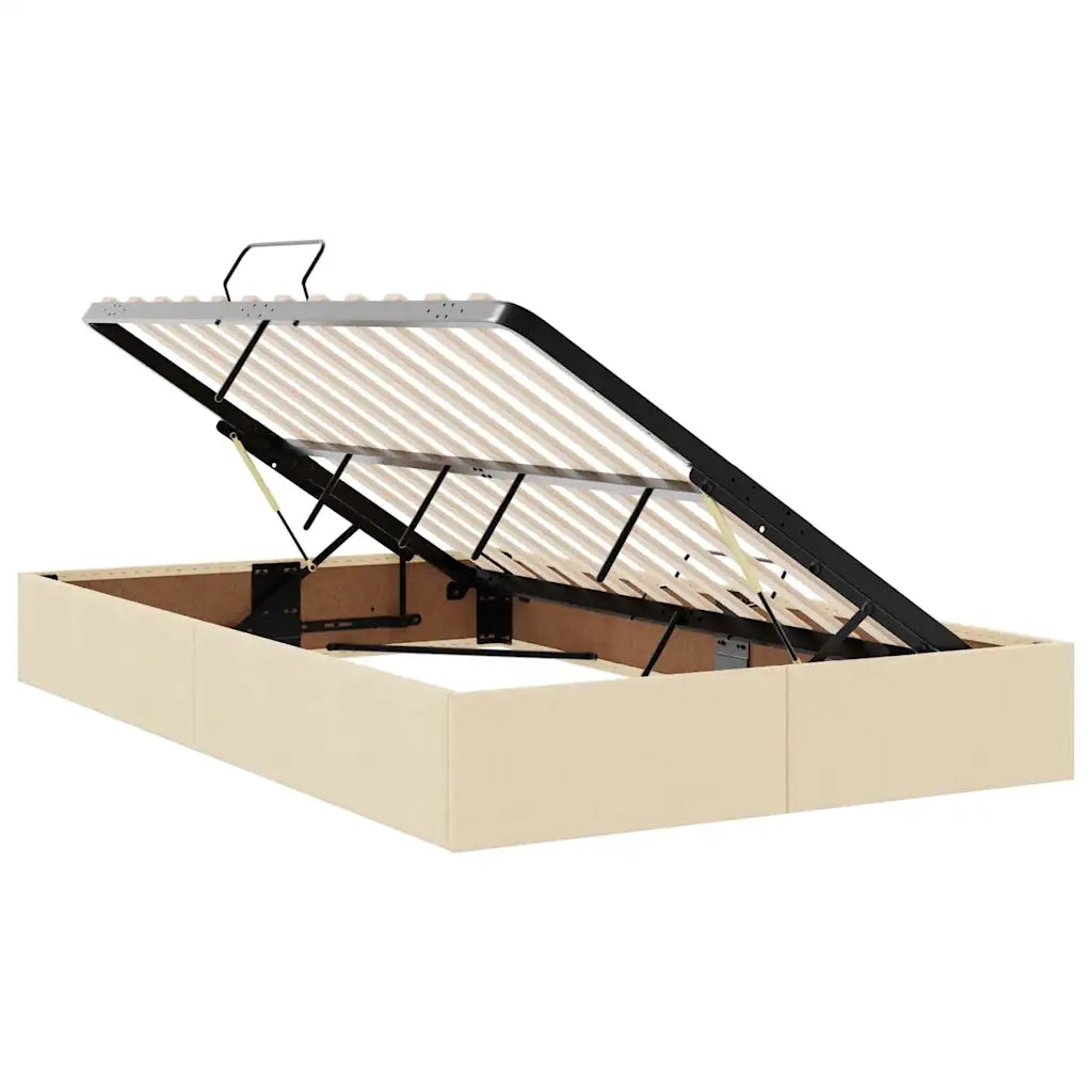 Letto con contenitore e materasso Crema 120 x 200 cm