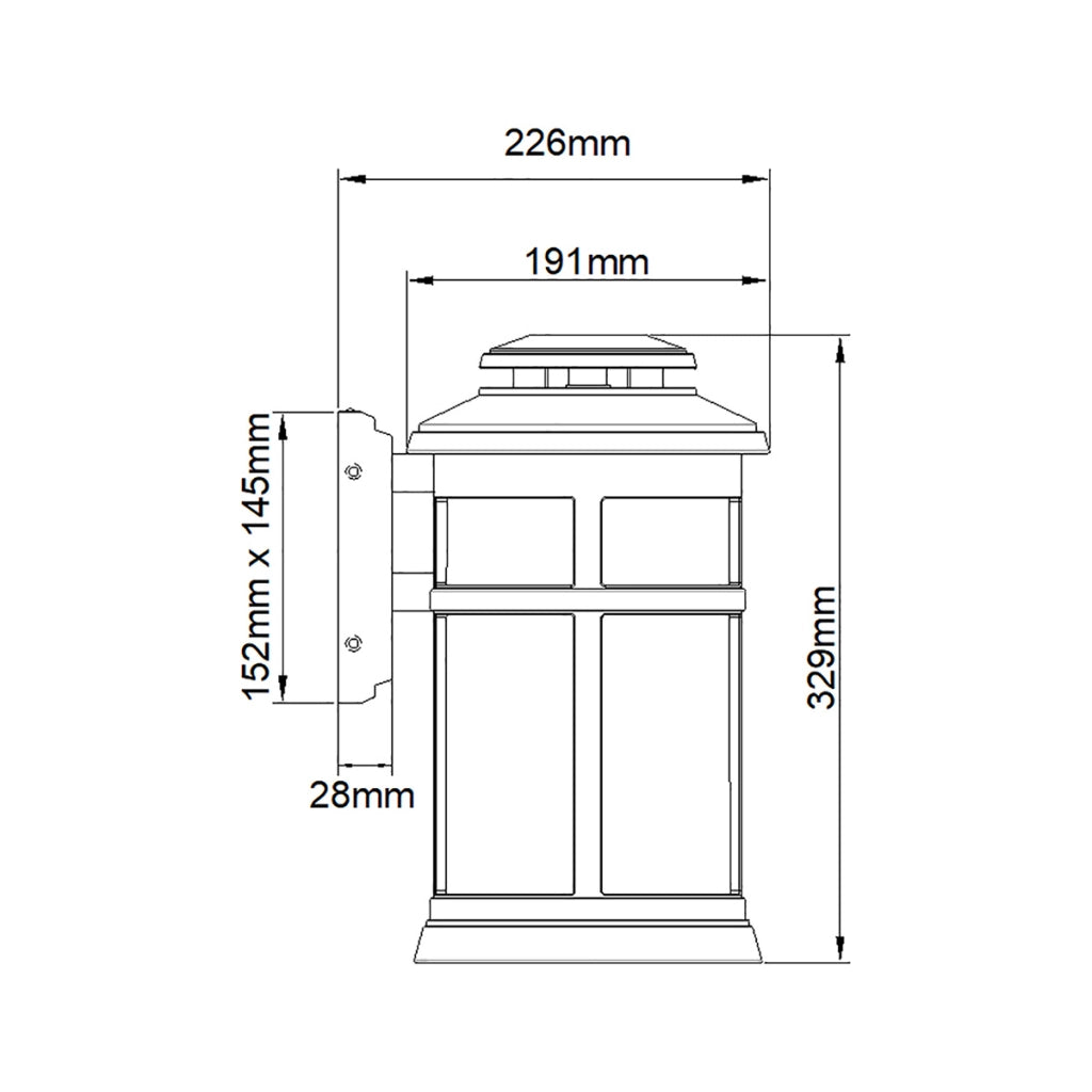 Applique esterno classico Newport bronzo E27 60W Feiss