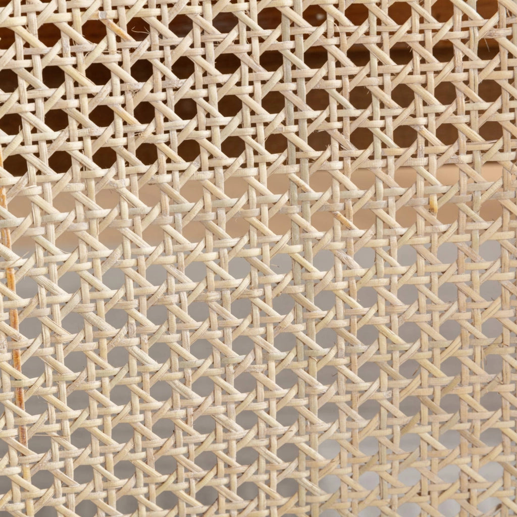 Sedie da Pranzo in Legno Massello con Schienale in Rattan ¨C Xylo ¨C Set 2 Pezzi, Tessuto Lino, Grigio