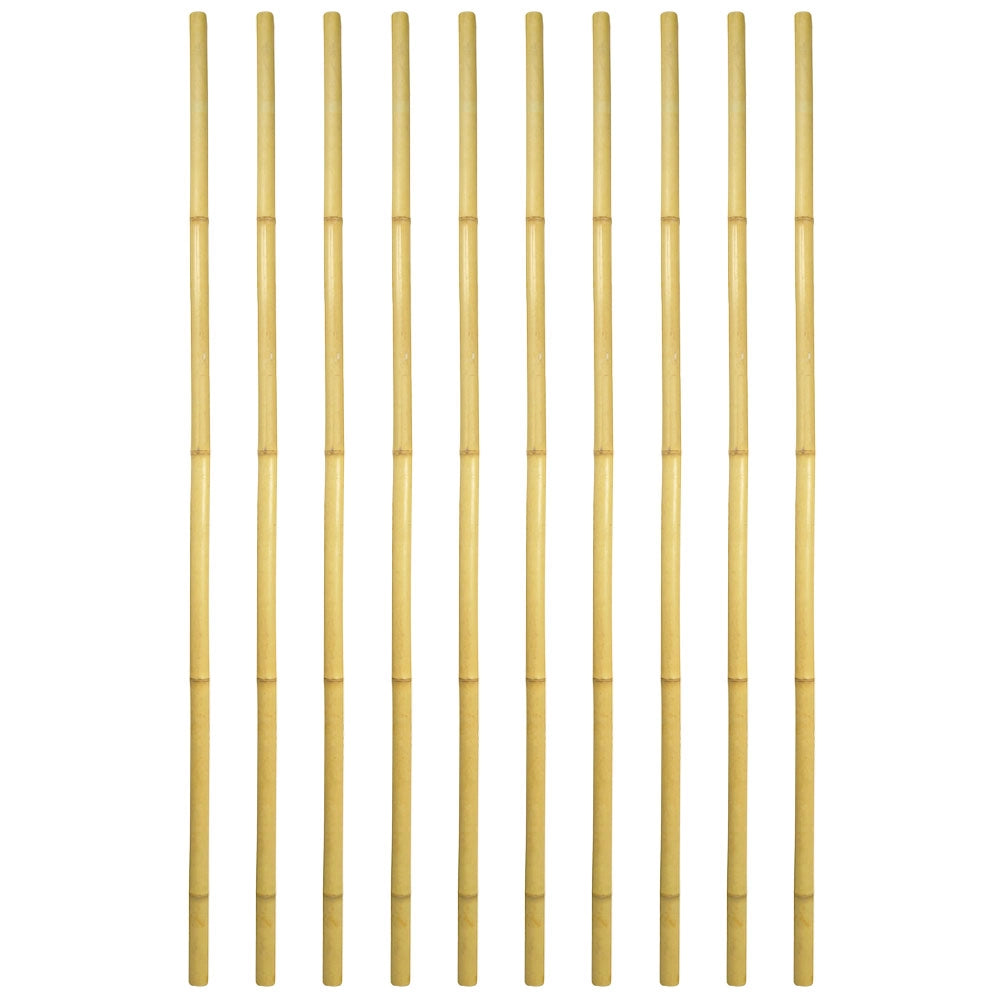 Canne in vero legno di bambu alte 210 cm con diametro di 2,8 cm - Set da 10
