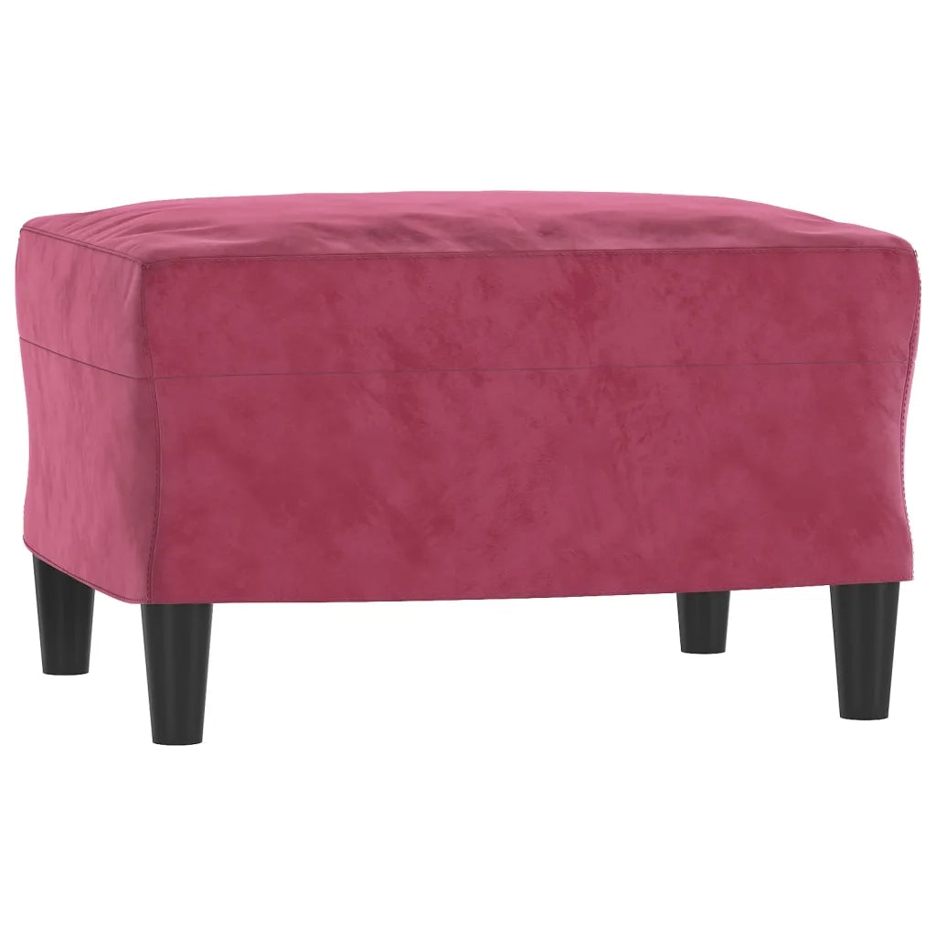 Set di Divani 3 pz con Cuscini Rosso Vino in Velluto 3202224