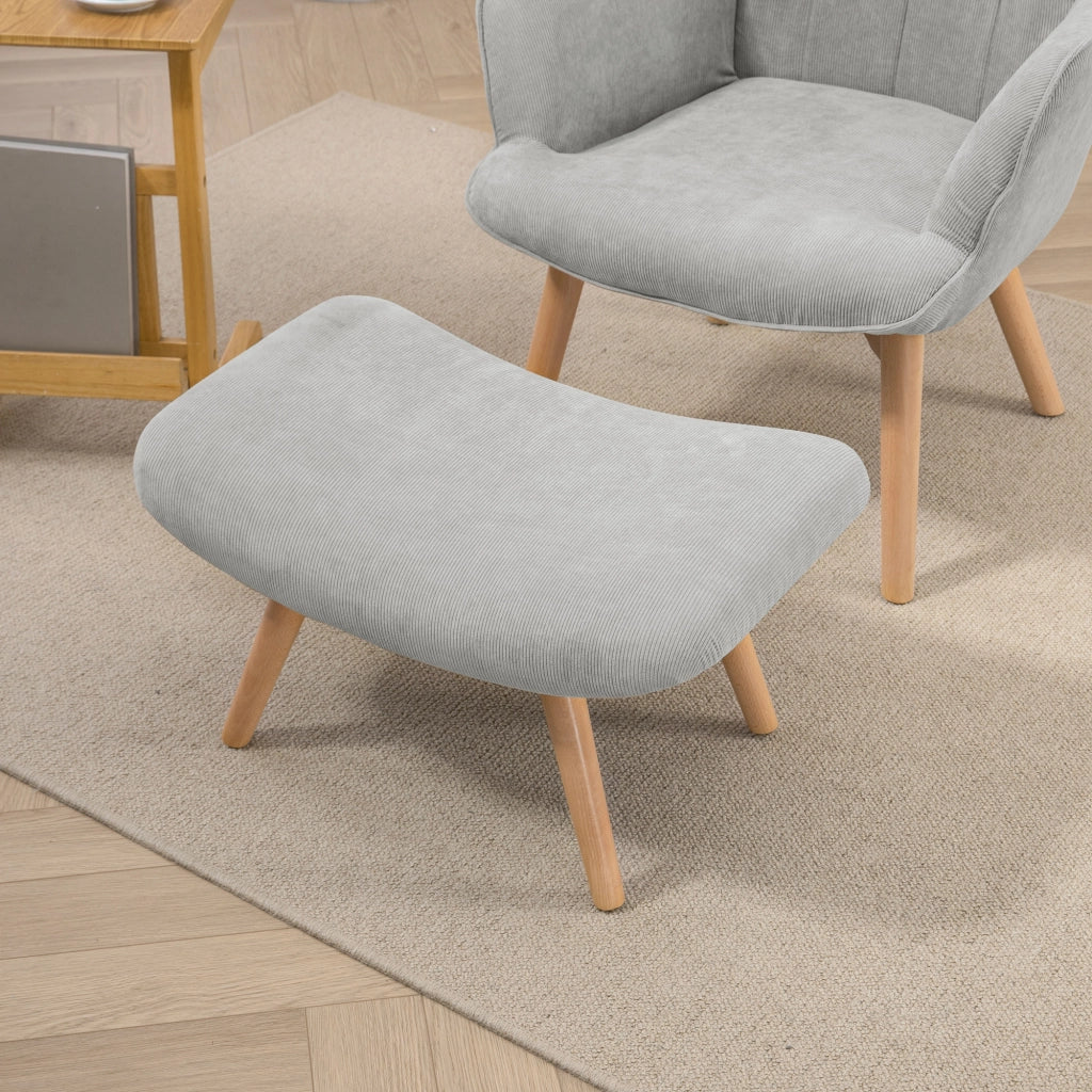 Poltrona reclinabile con poggiapiedi ¨C Minimal ¨C grigio tessuto velluto
