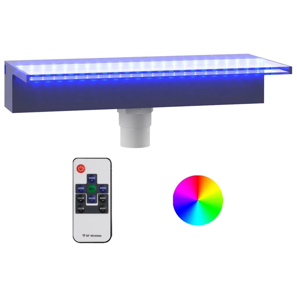 Sfioratore a Cascata con LED RGB Acrilico 45 cm cod mxl 65293