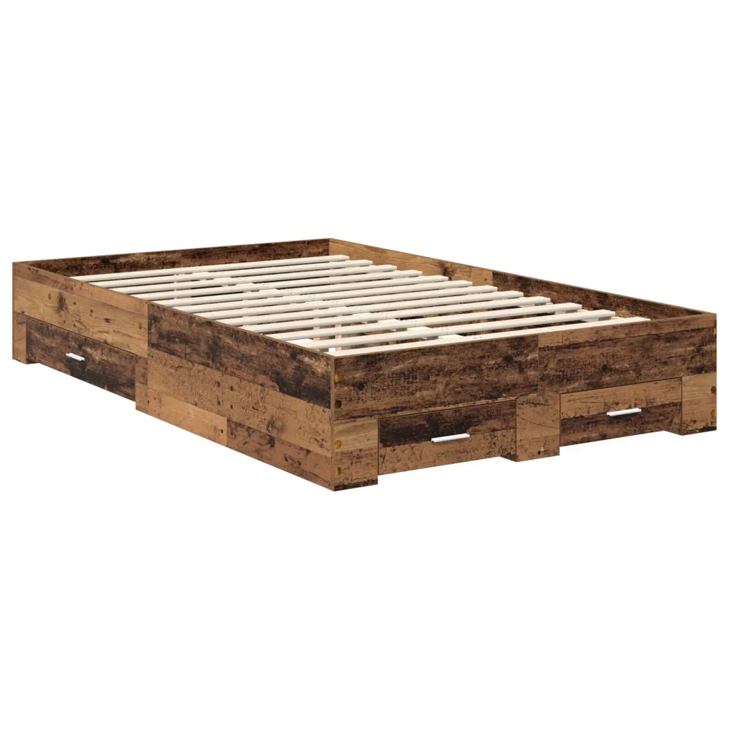 Letto matrimoniale | Letto per adulti | Struttura del letto con testiera Legno vecchio 120 x 190 cm