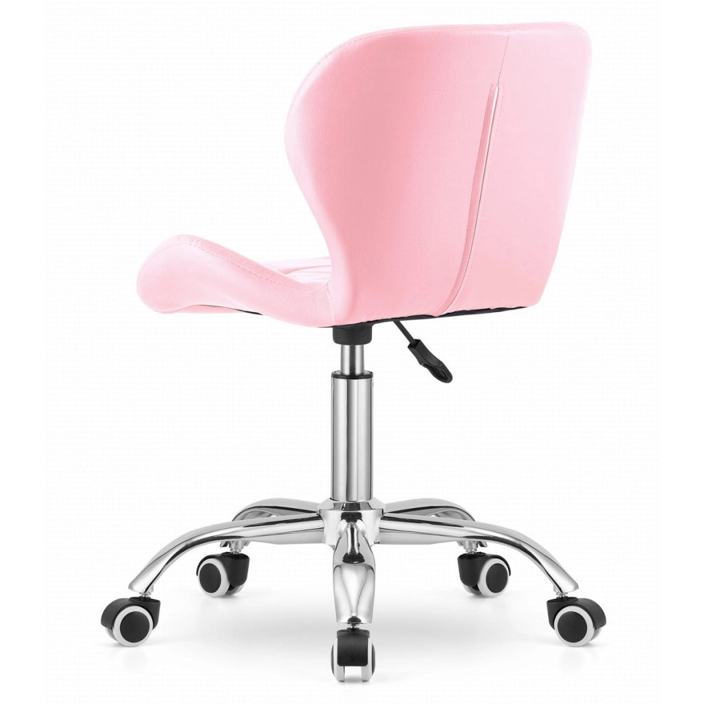 Sedia da ufficio girevole Avola in ecopelle rosa