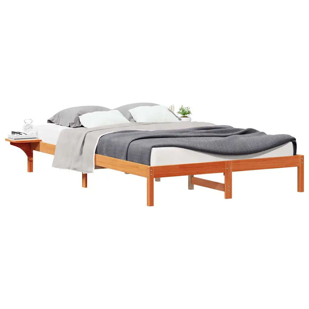 Letto con Tavolini Laterali Marrone cerato 160 x 220 cm 873252