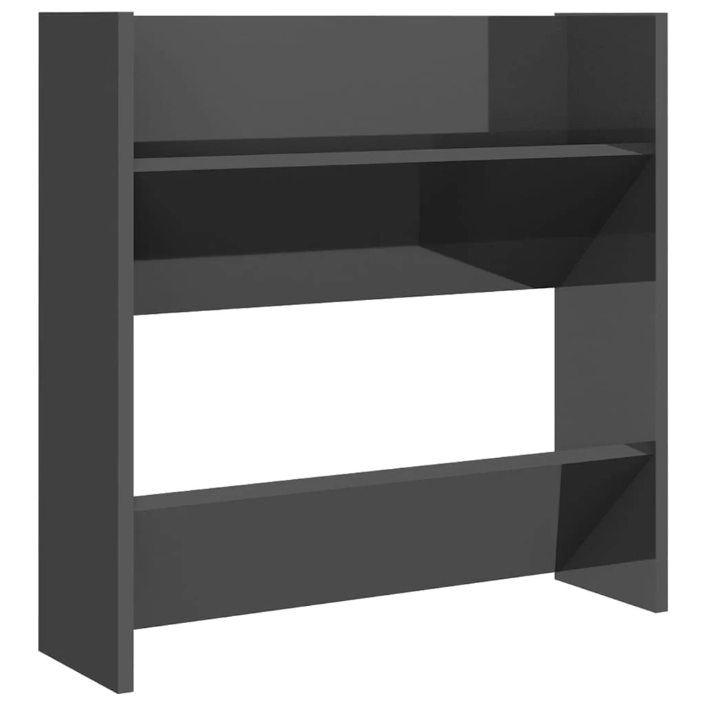Scarpiere mobiletto portascarpe mobile per ingresso corridoio soggiorno da parete set da 2 lucido 60 x 18 x 60 cm grigio 02_0022143