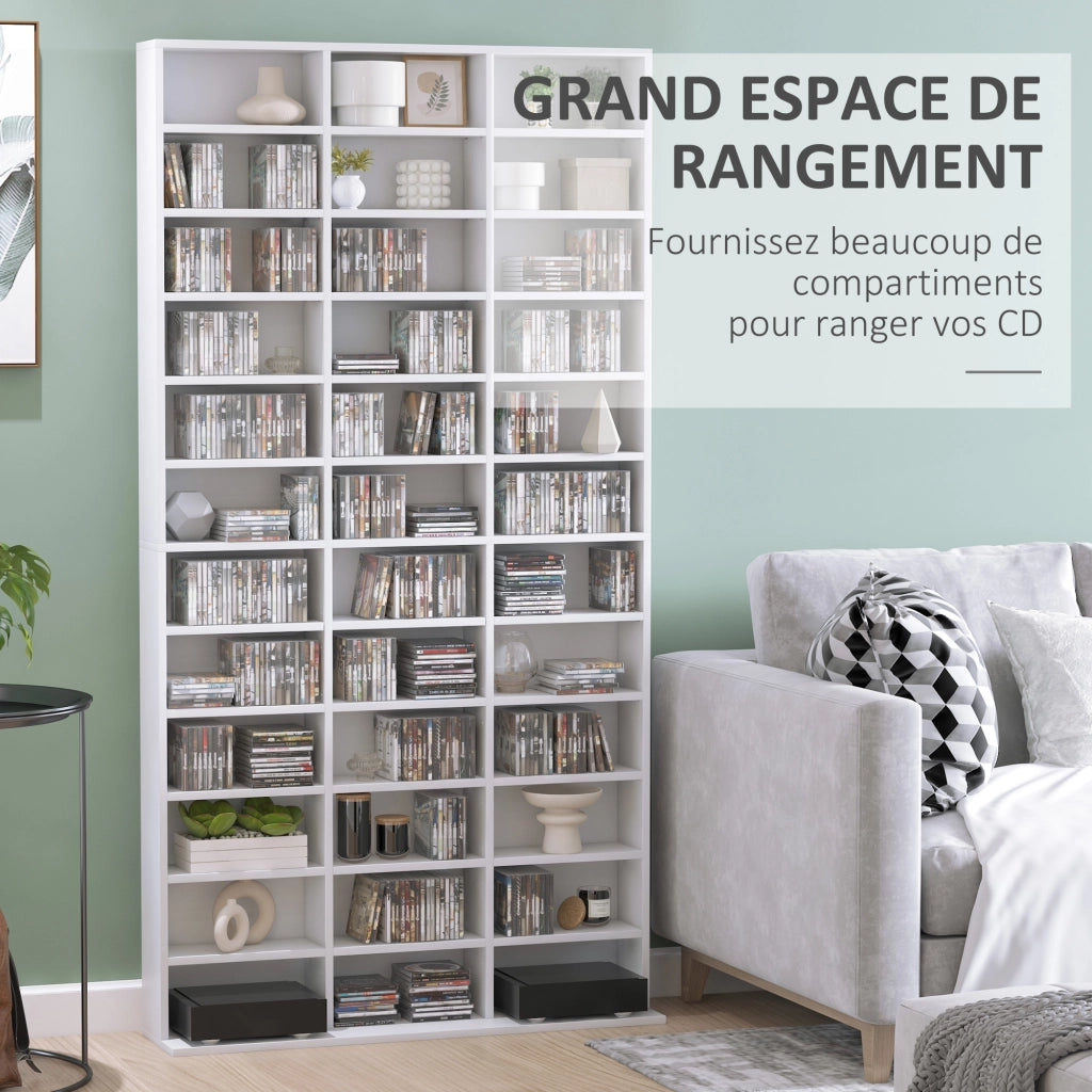 Libreria per CD/DVD ¨C Xylo ¨C 36 Scomparti Regolabili Bianco
