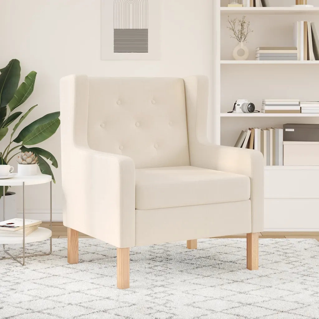 Poltrona | Sedia Relax Bianco Crema in Tessuto