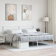 Giroletto con Testiera Metallo Bianco 180x200 cm 355712