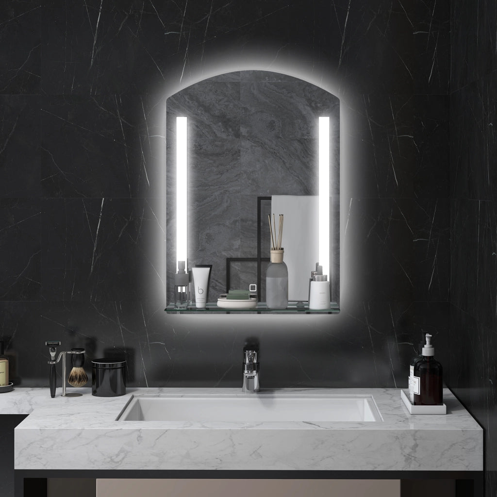 Specchio da Bagno con Illuminazione LED ¨C Minimal ¨C Bianco 50x12x70 cm