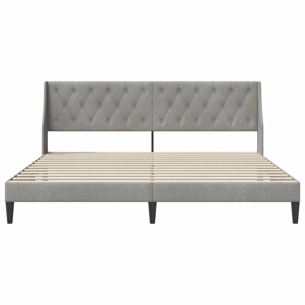 Struttura del letto-Giroletto Grigio chiaro 180 x 200 cm Velluto 823857