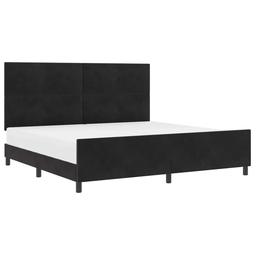 Letto a molle con testiera Nero 200 x 200 cm Velluto 3344965