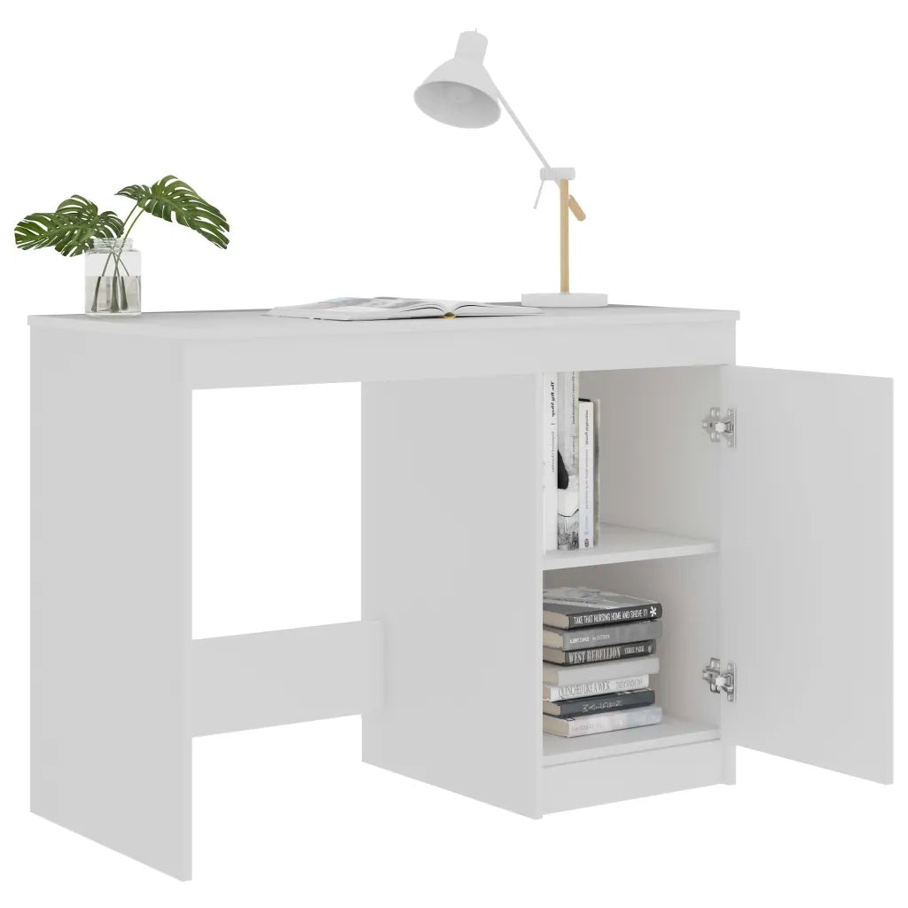Scrivania Bianca 100x50x76 cm in Legno Multistrato 801796